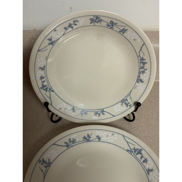 Corelle Other - Corelle First Of Spring Set Of 5 Bread & Butter Plates Blue & White On Beige